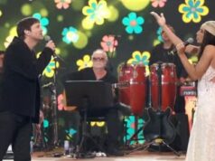Vladimir Brichta e a filha Agnes Brichta cantam juntos no ‘Altas Horas’